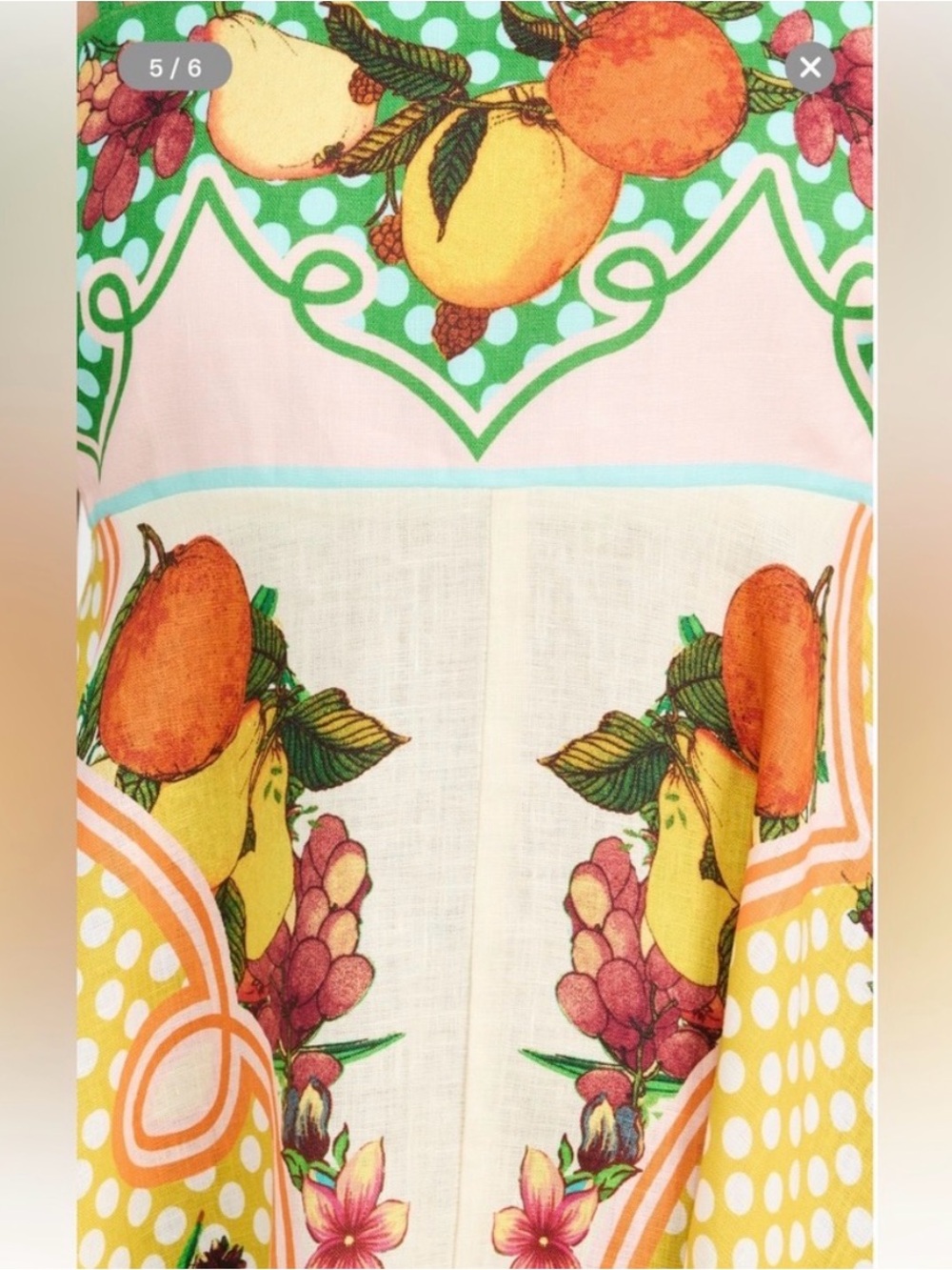 ALÉMAIS Lemonis Printed Linen Midi Dress - Picture 3 of 5